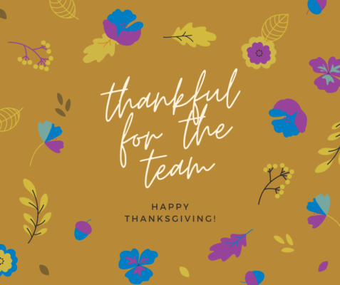 Thankful for the team
